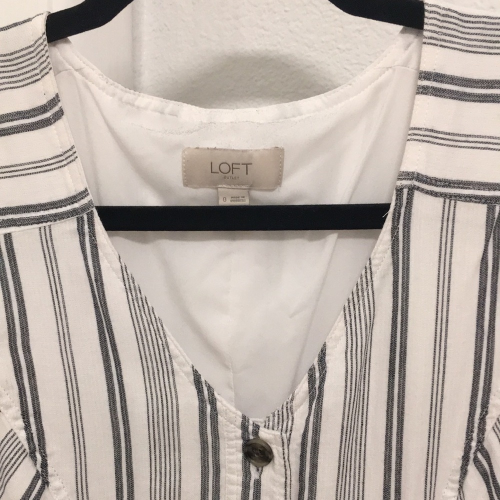 Moving Sale 🚗 - Loft Blue White Striped Dress, Size 0 - Picture 2 of 7